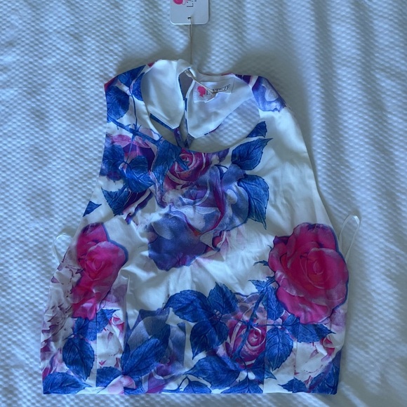 L'ATISTE White and Pink Halter Top for Cocktail - Picture 1 of 6